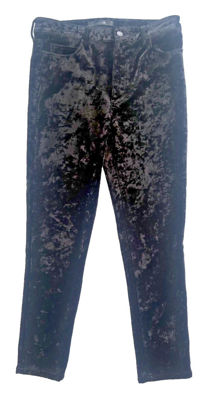 Joe's Womens Velvet Pants Jeans W30 Black Stretch The Charlie High Rise Skinny